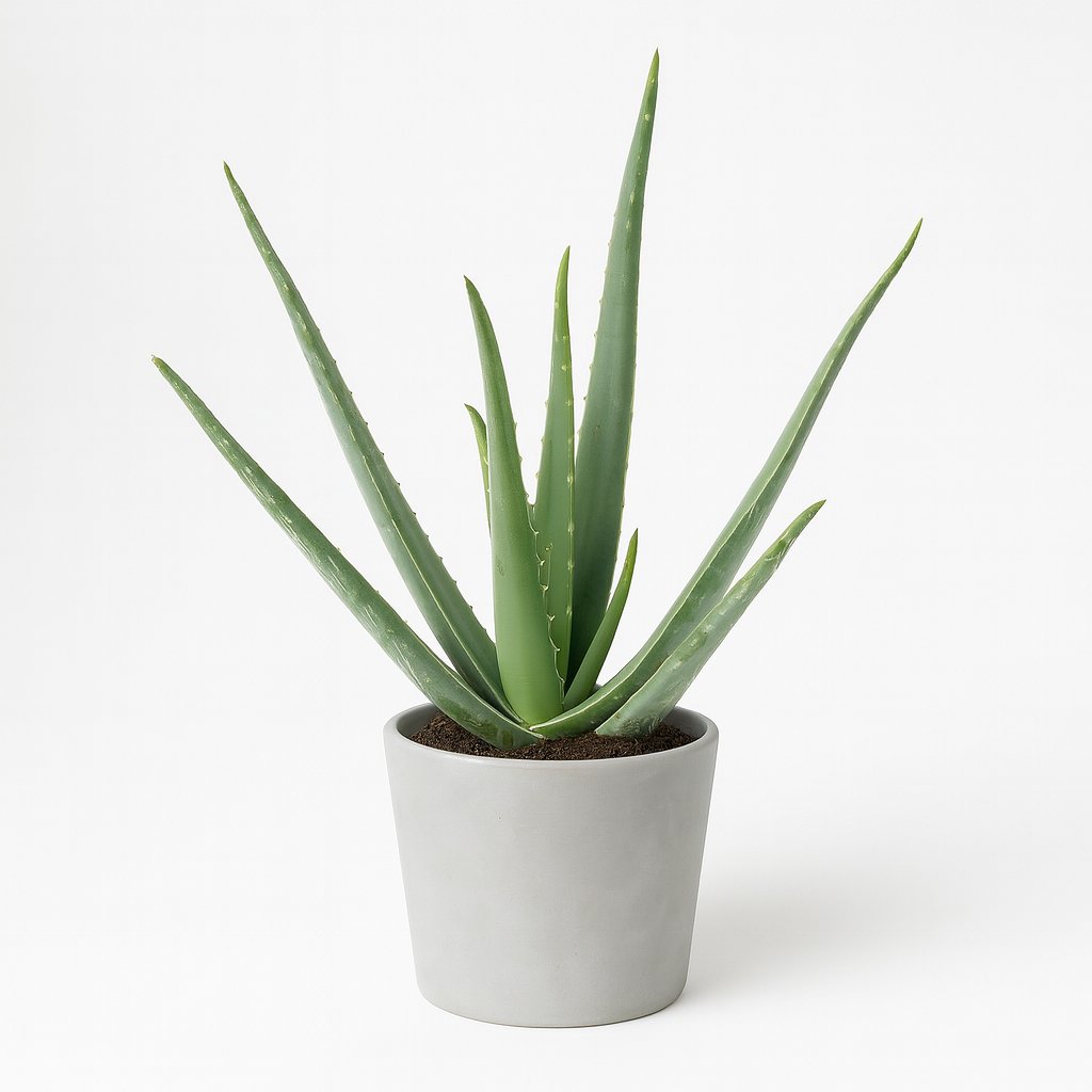 Aloe Vera - 45cm in einem modernen Studio mit modernem Topf