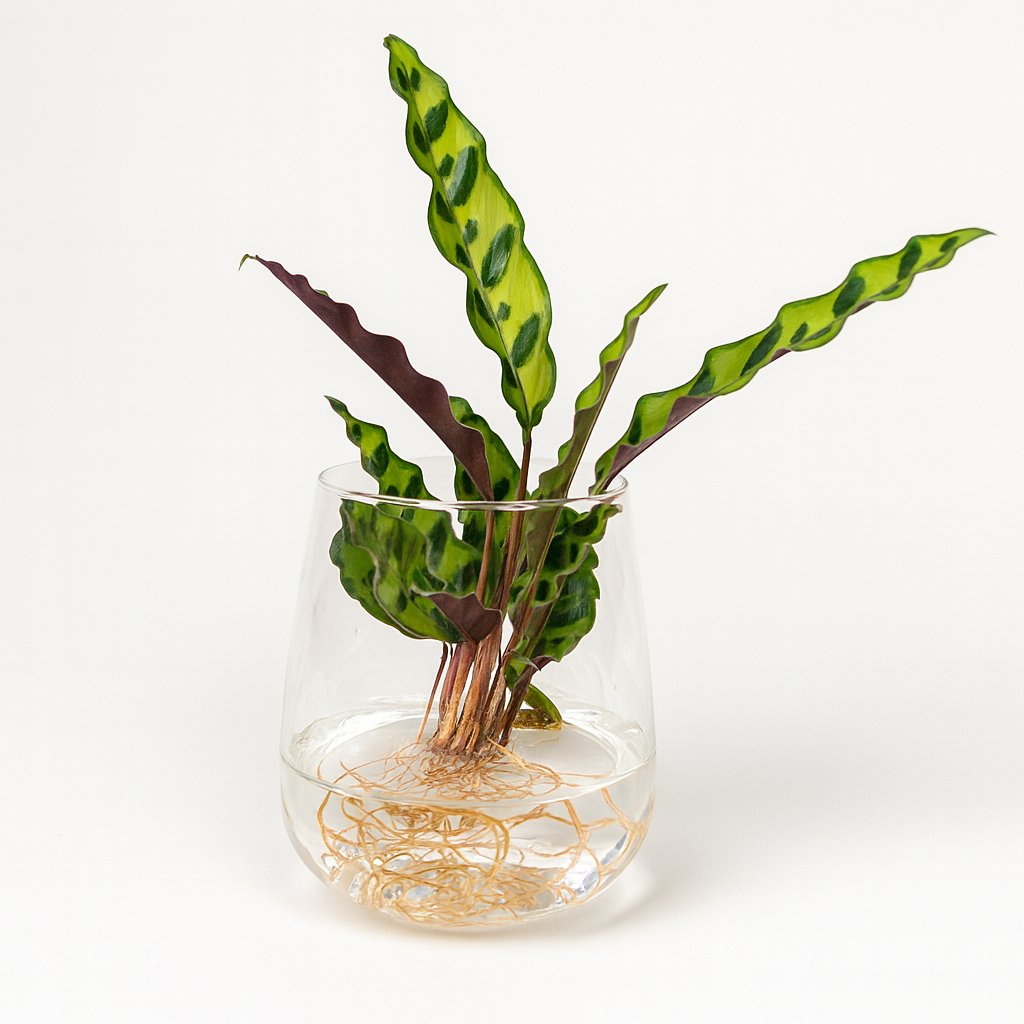 Calathea Insignis im Kingston-Glas - 30cm in einem modernen Studio mit modernem Topf