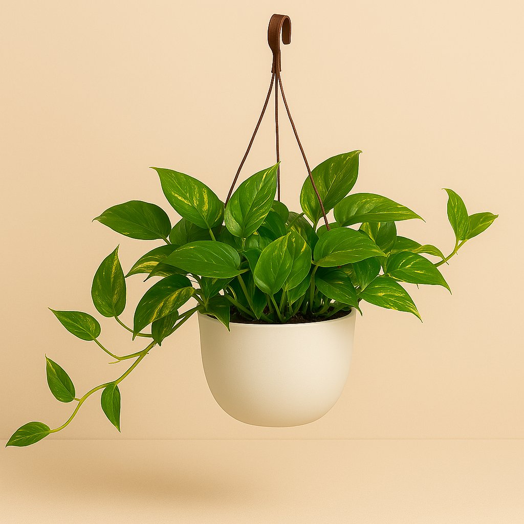 Epipremnum Pinatum Aureum - 50cm in einem modernen Studio mit modernem Topf