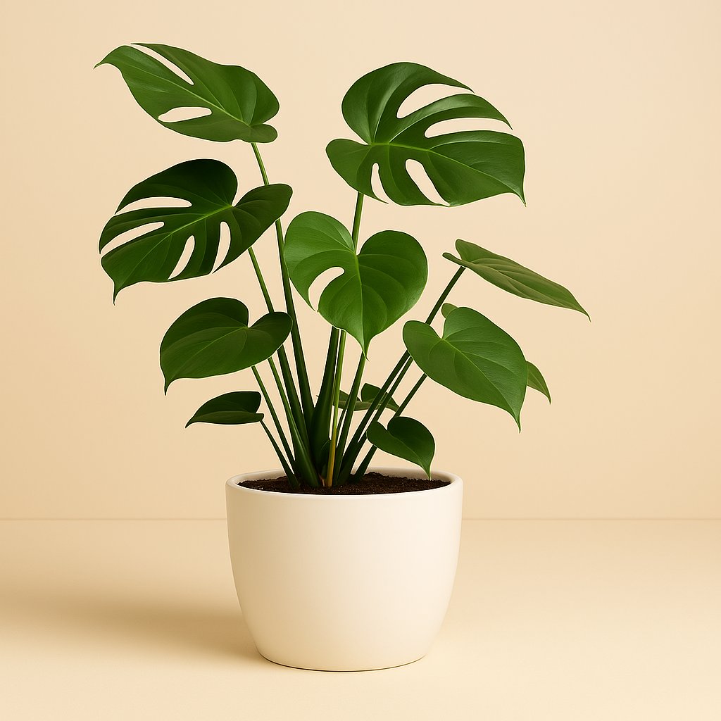 Monstera Deliciosa - 75cm in einem modernen Studio mit modernem Topf