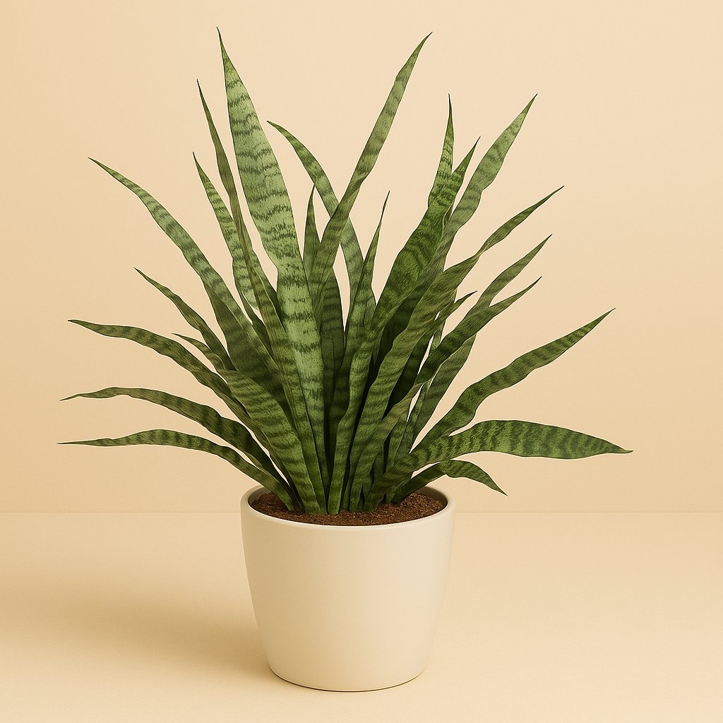 Sansevieria Diamond Green - 80cm in einem modernen Studio mit modernem Topf