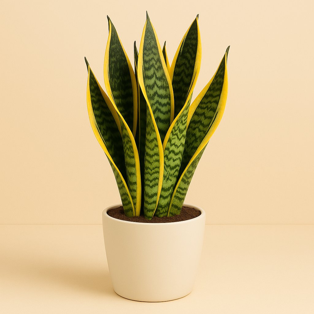 Sanseveria Diversifolium - 60cm in einem modernen Studio mit modernem Topf