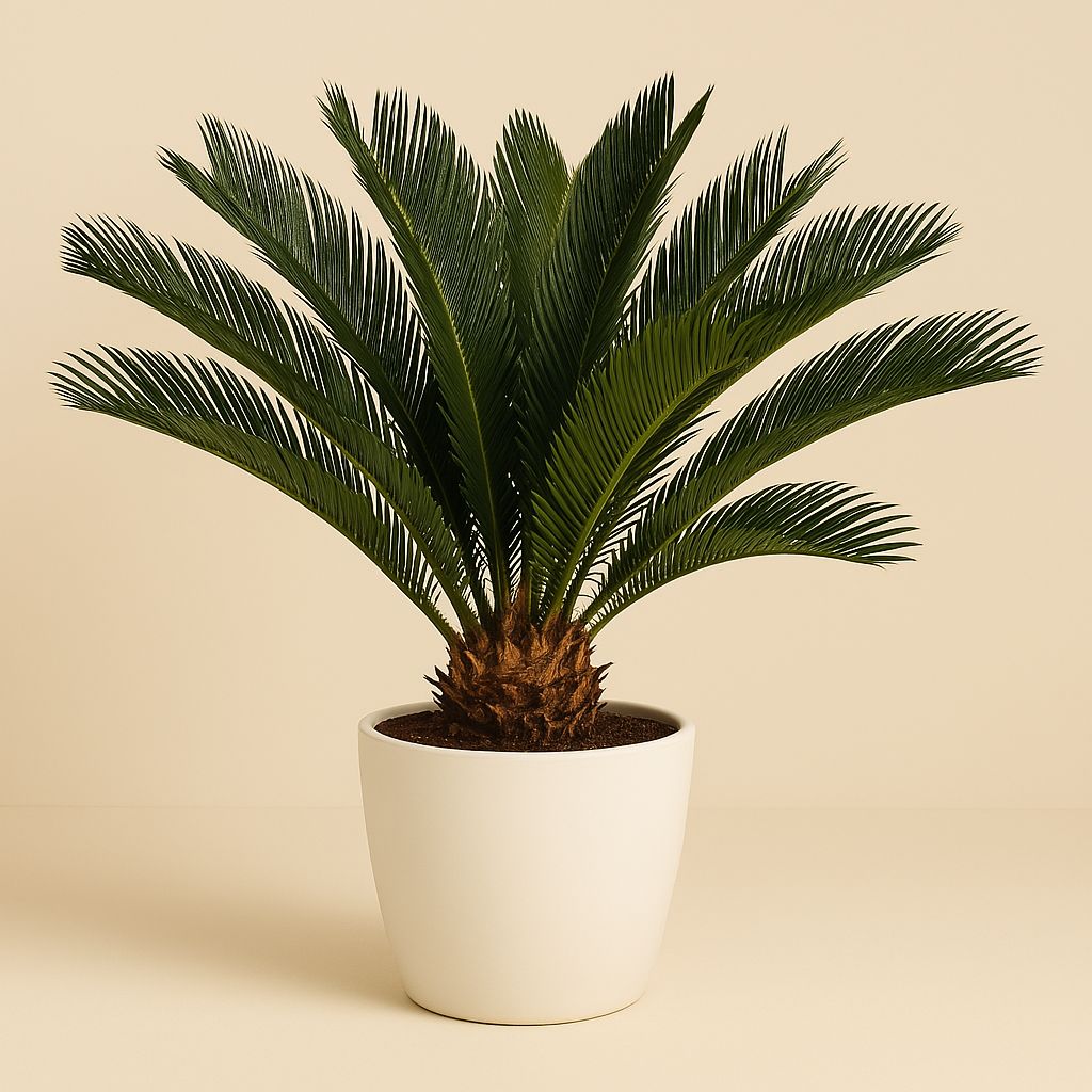 Cycas Revoluta - 75cm in einem modernen Studio mit modernem Topf