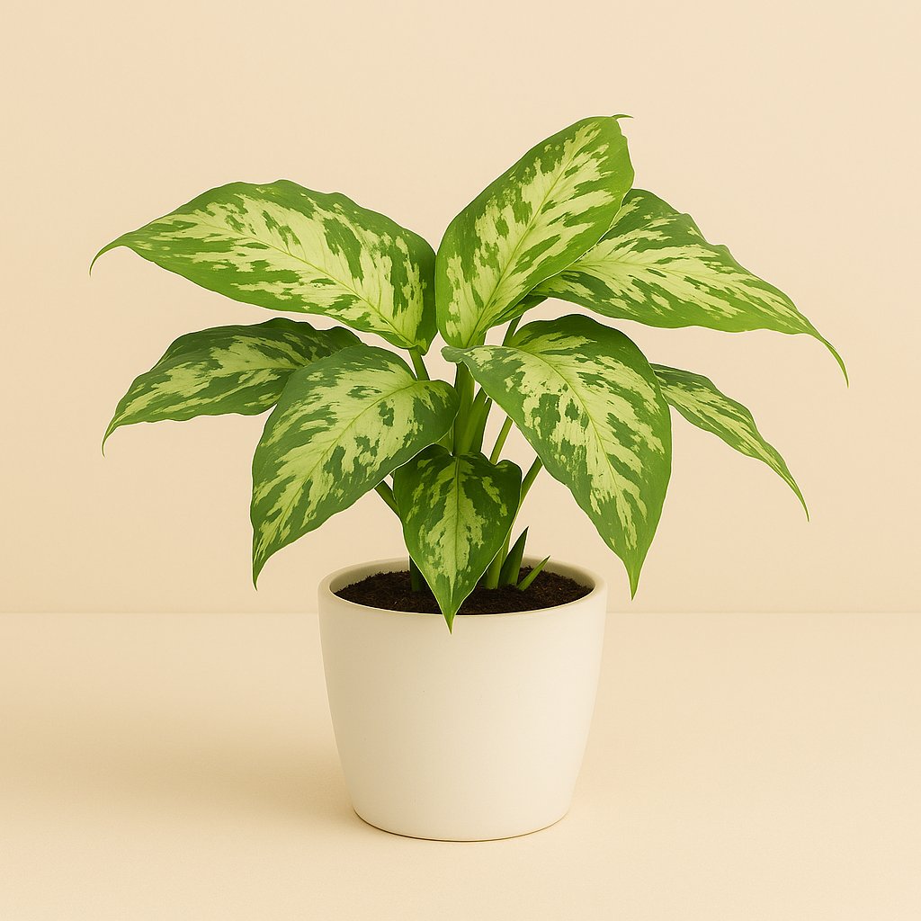 Schismatoglottis Pusilla - 40cm in einem modernen Studio mit modernem Topf