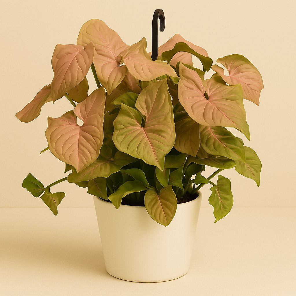 Syngonium Red Heart - 35cm in einem modernen Studio mit modernem Topf