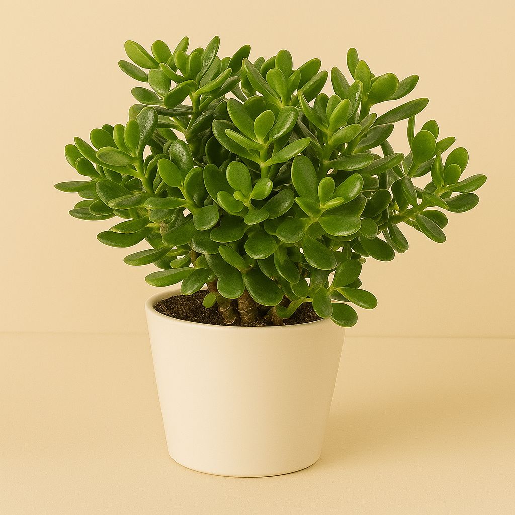 Crassula Ovata - 35cm in einem modernen Studio mit modernem Topf