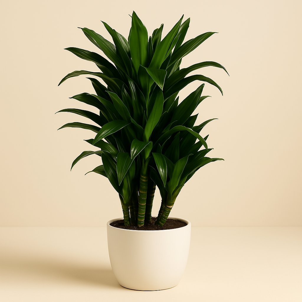 Dracaena Deremensis - 110cm in einem modernen Studio mit modernem Topf