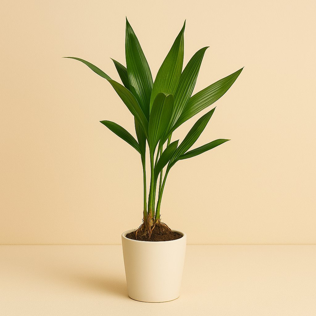 Areca Catechu - 50cm in einem modernen Studio mit modernem Topf