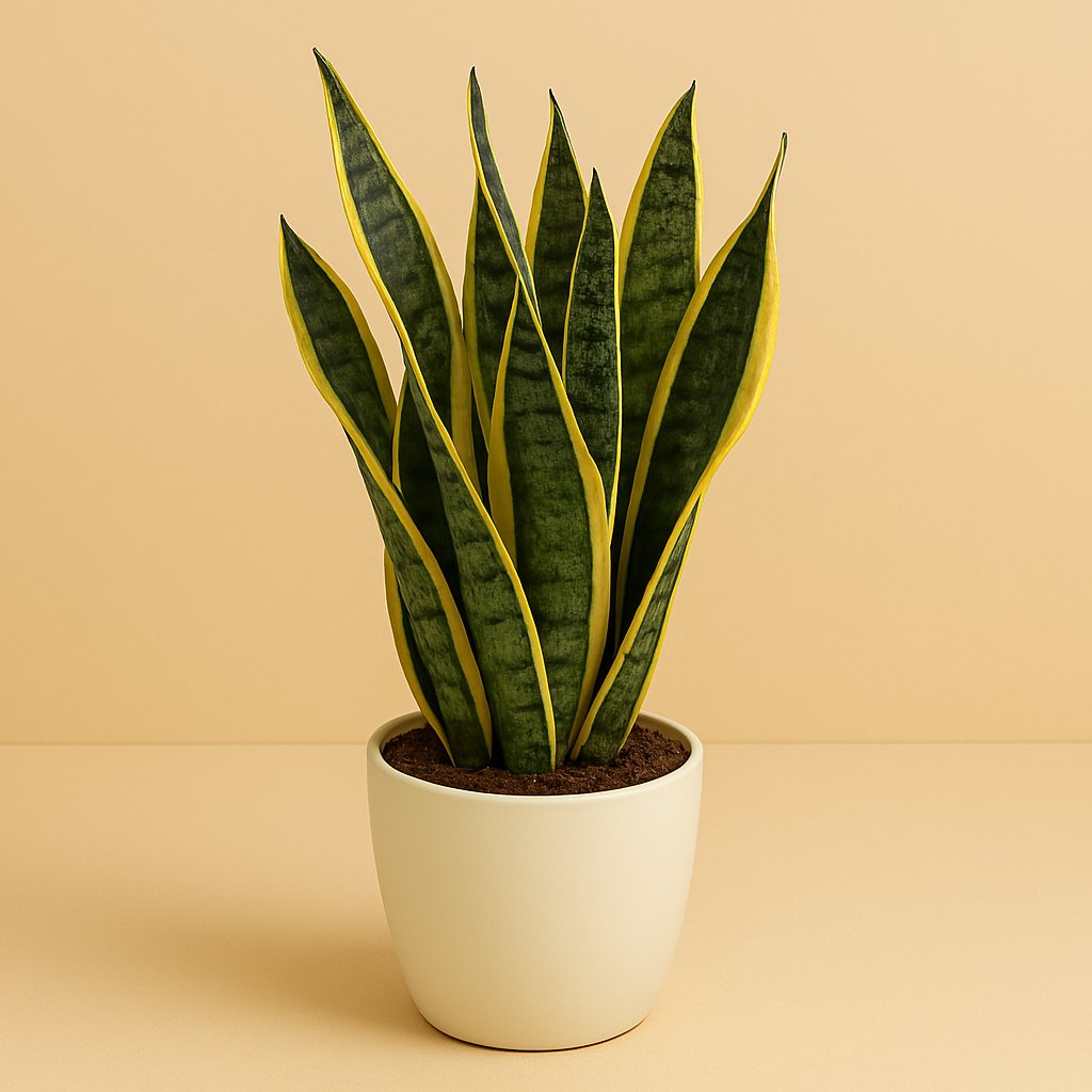 Sansevieria Trifasciata Laurentii - 60cm in einem modernen Studio mit modernem Topf