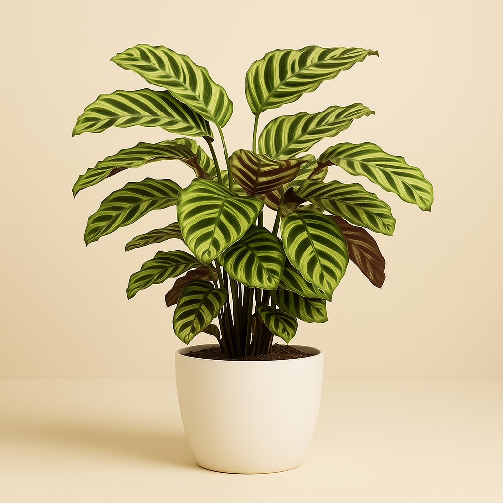 Calathea Makoyana - 45cm in einem modernen Studio mit modernem Topf