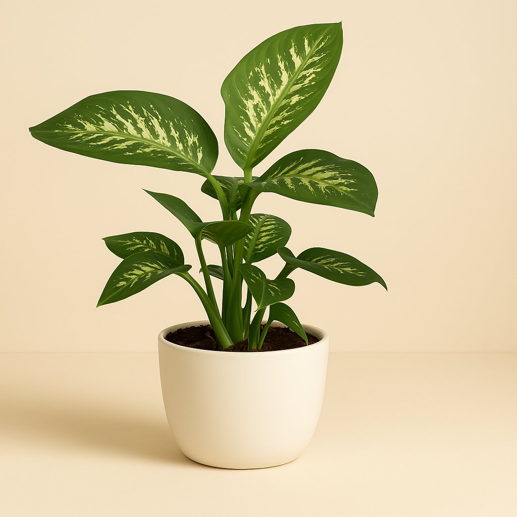 Dieffenbachia Reeva - 50cm in einem modernen Studio mit modernem Topf
