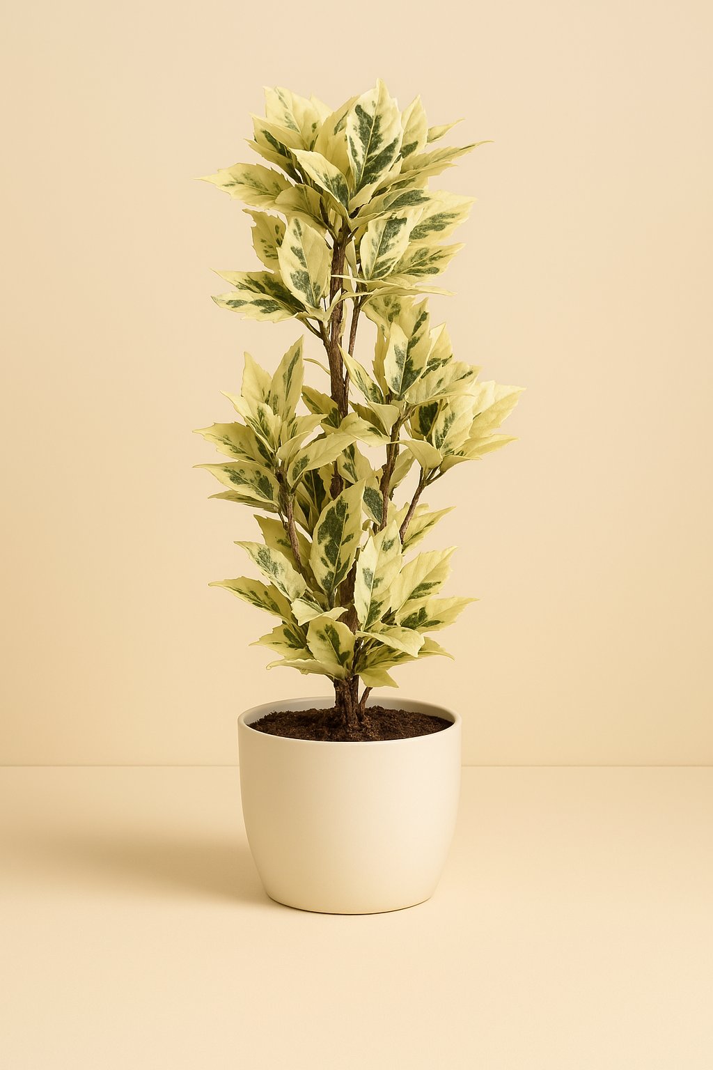 Codiaeum Variegatum Tamara - 100cm in einem modernen Studio mit modernem Topf