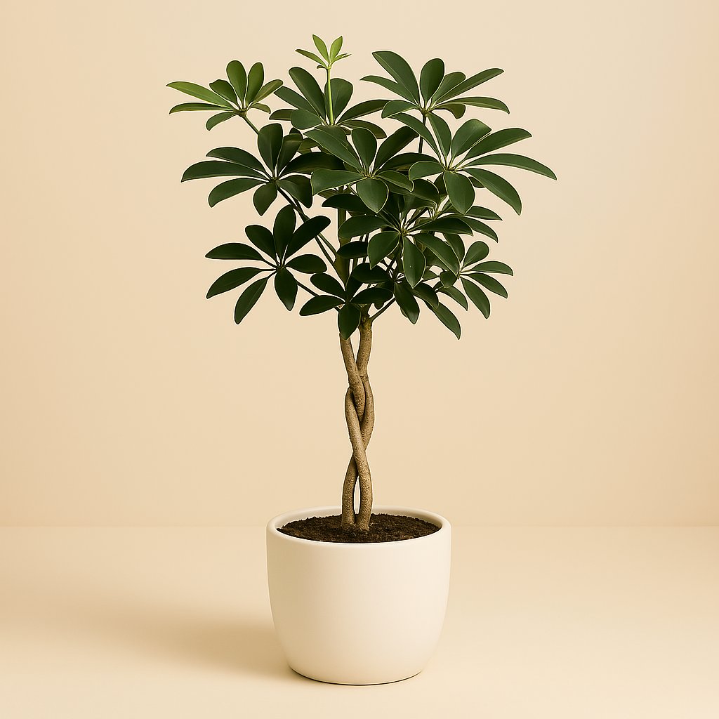 Schefflera Arboricola Compacta - 120cm in einem modernen Studio mit modernem Topf
