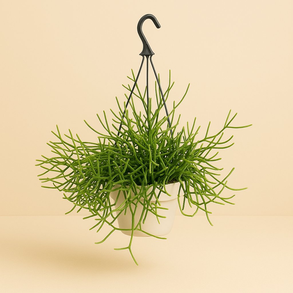 Rhipsalis Heteroclada - 25cm in einem modernen Studio mit modernem Topf