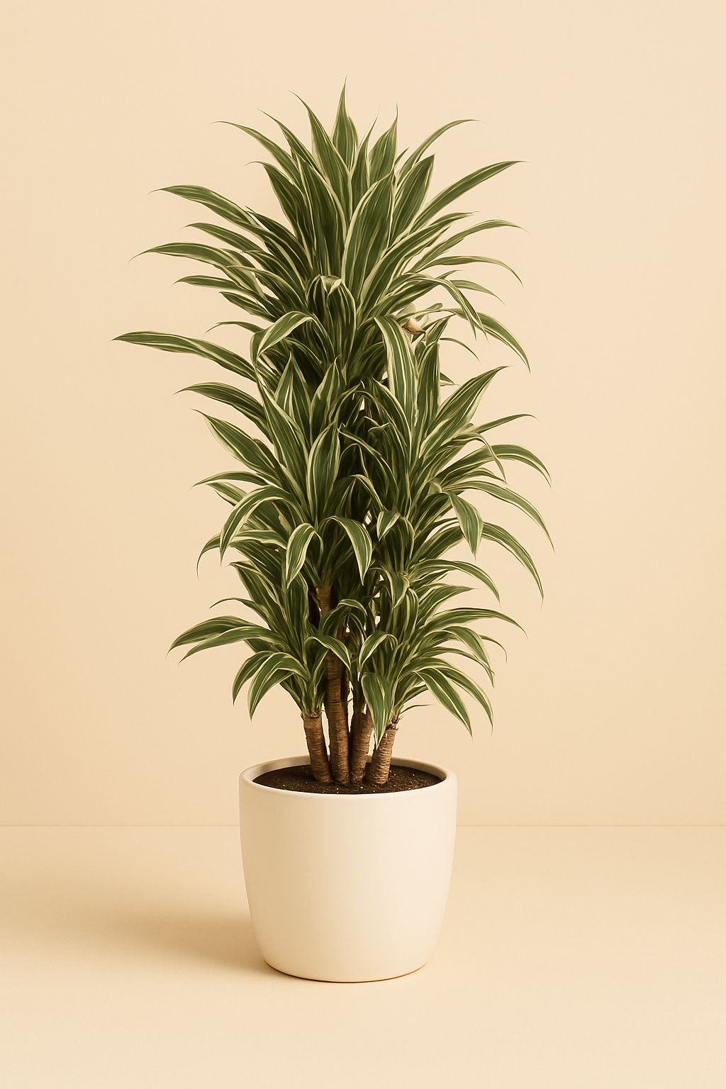 Dracaena Fragrans Warneckei - 110cm in einem modernen Studio mit modernem Topf
