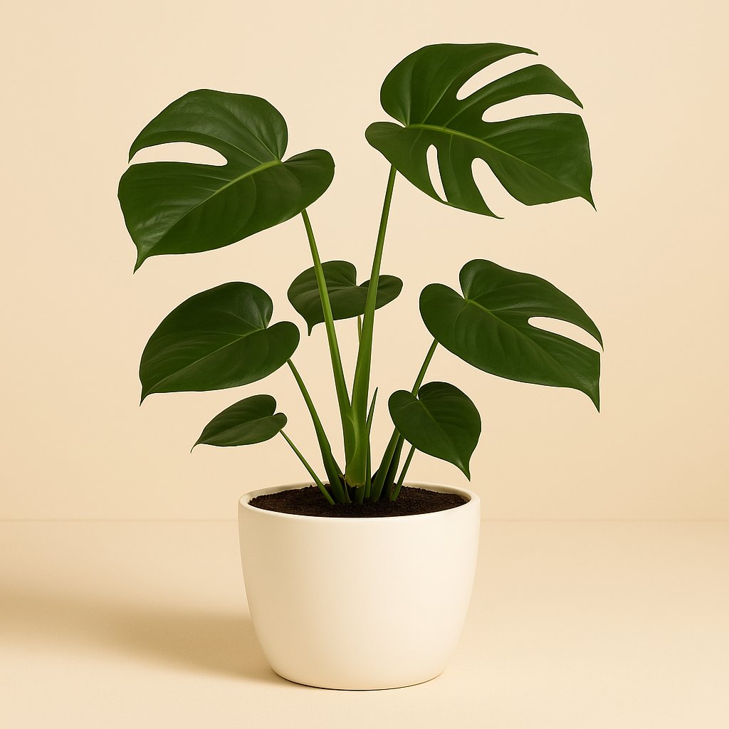 Monstera Deliciosa - 55cm in einem modernen Studio mit modernem Topf
