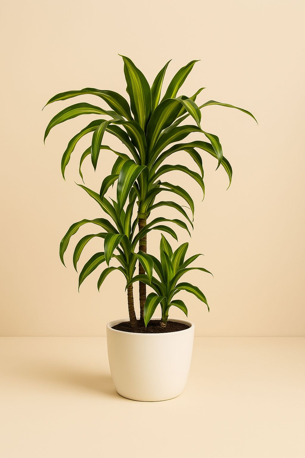 Dracaena Hawaiiana - 90cm in einem modernen Studio mit modernem Topf