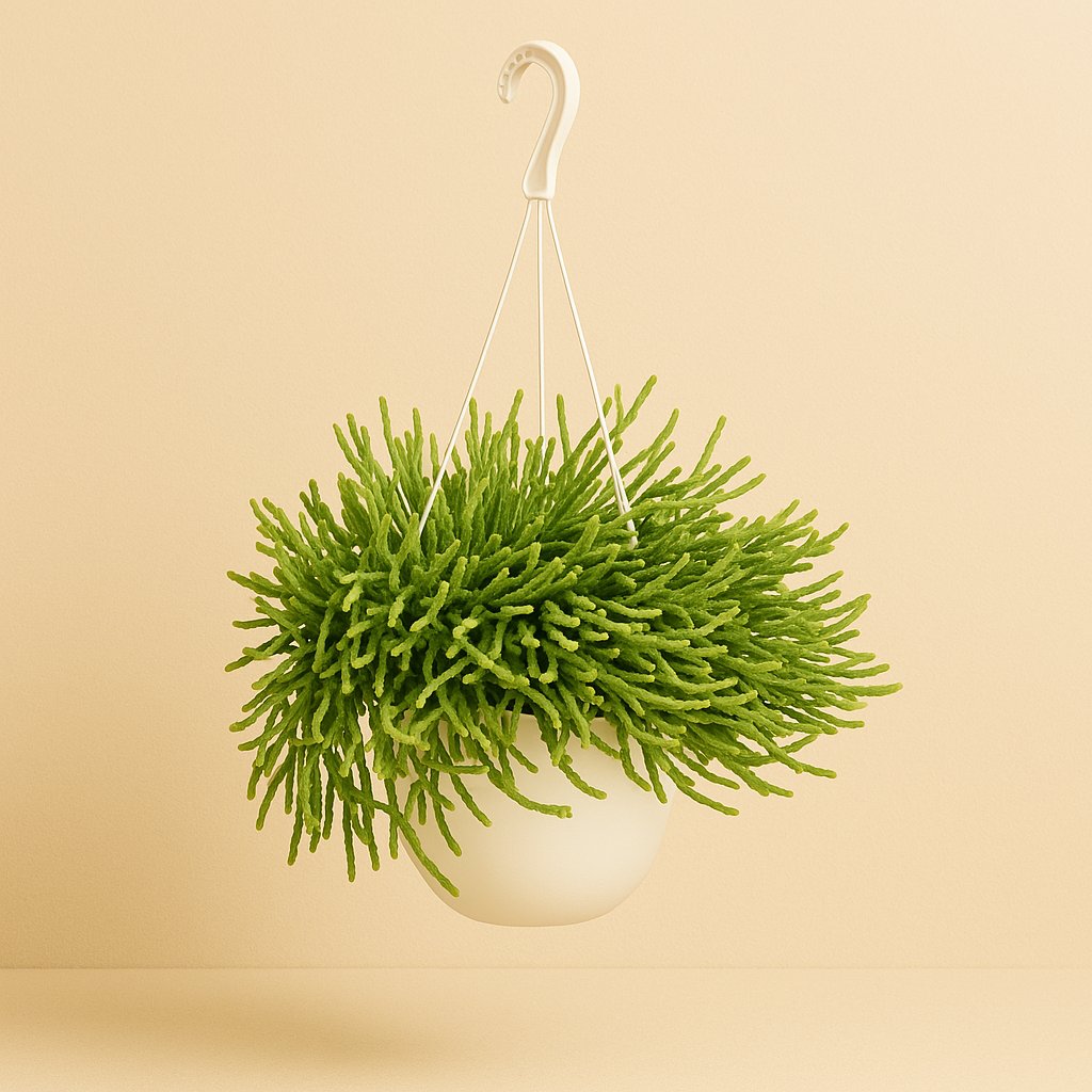 Rhipsalis Ewaldiana - 40cm in einem modernen Studio mit modernem Topf