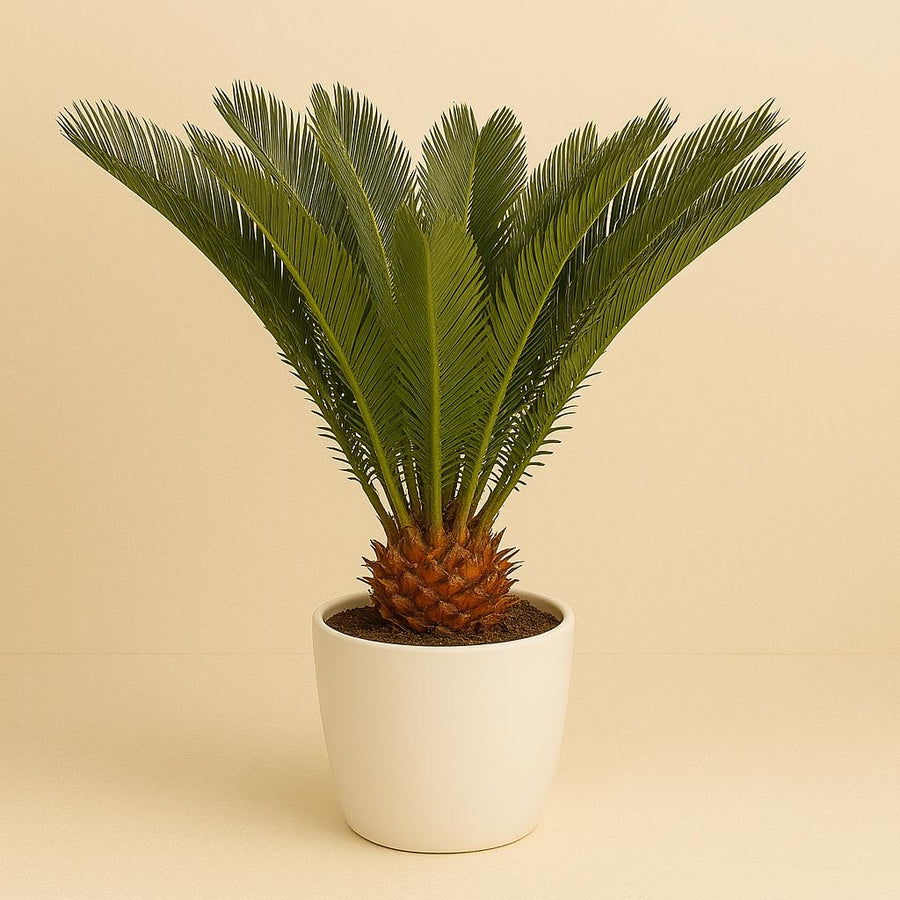 Cycas Revoluta - 90cm in einem modernen Studio mit modernem Topf
