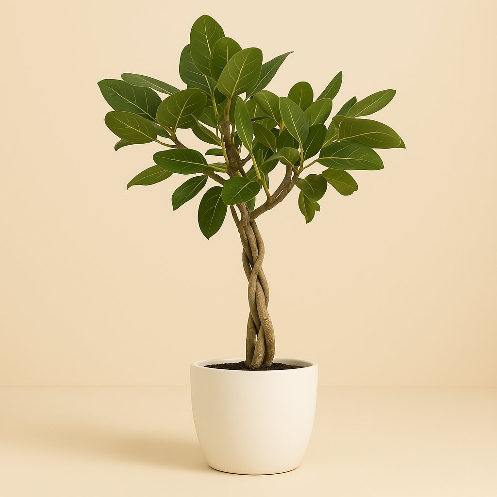 Ficus Benghalensis Audrey - 110cm in einem modernen Studio mit modernem Topf