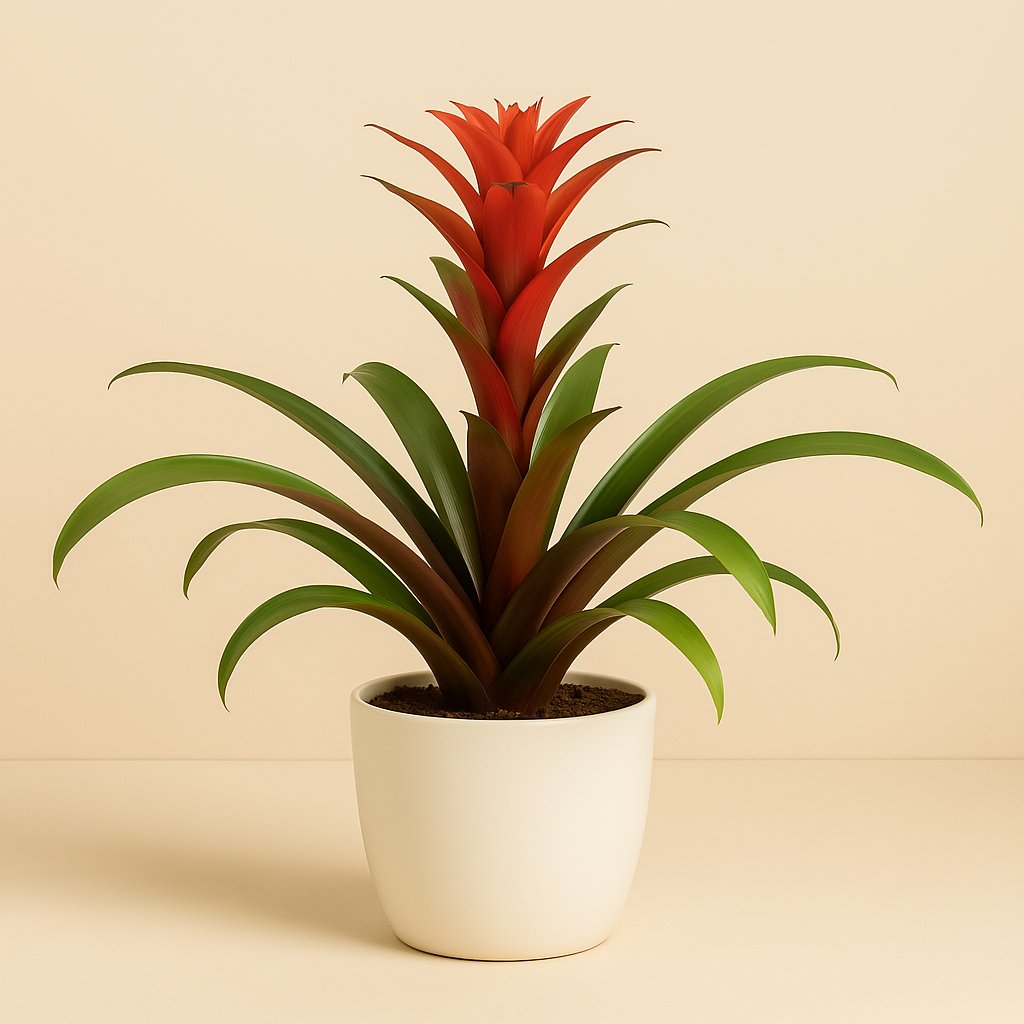 Guzmania Hope - 43cm in einem modernen Studio mit modernem Topf