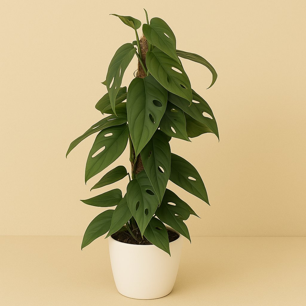 Epipremnum Cebu Blue Moosstock - 60cm in einem modernen Studio mit modernem Topf