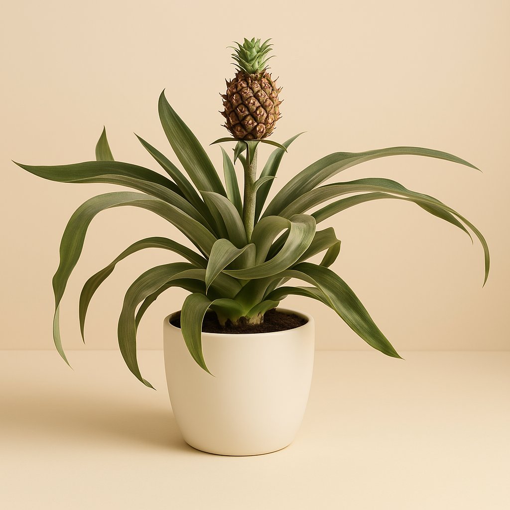 Ananas Rosita - 35cm in einem modernen Studio mit modernem Topf