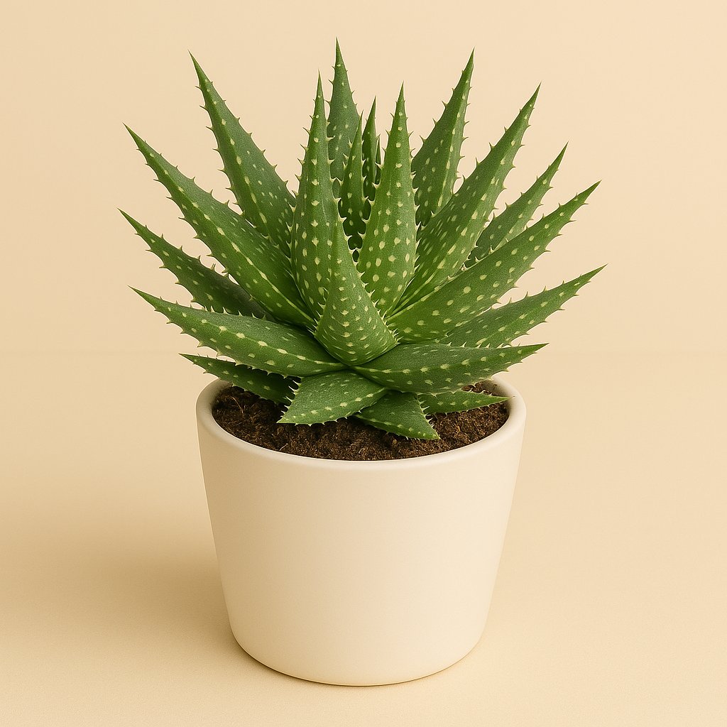 Aloe Arborescens - 35cm in einem modernen Studio mit modernem Topf