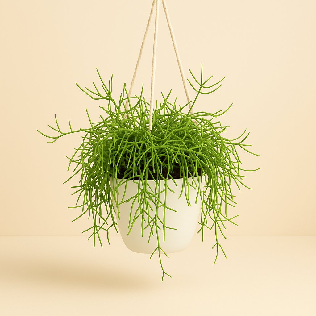 Rhipsalis Heteroclada - 50cm in einem modernen Studio mit modernem Topf