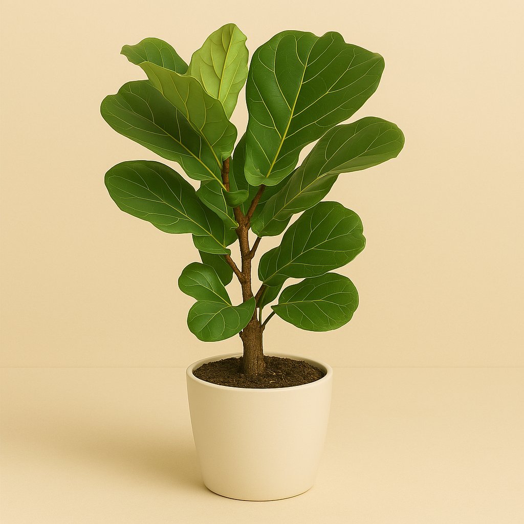 Ficus Lyrata - 130cm in einem modernen Studio mit modernem Topf