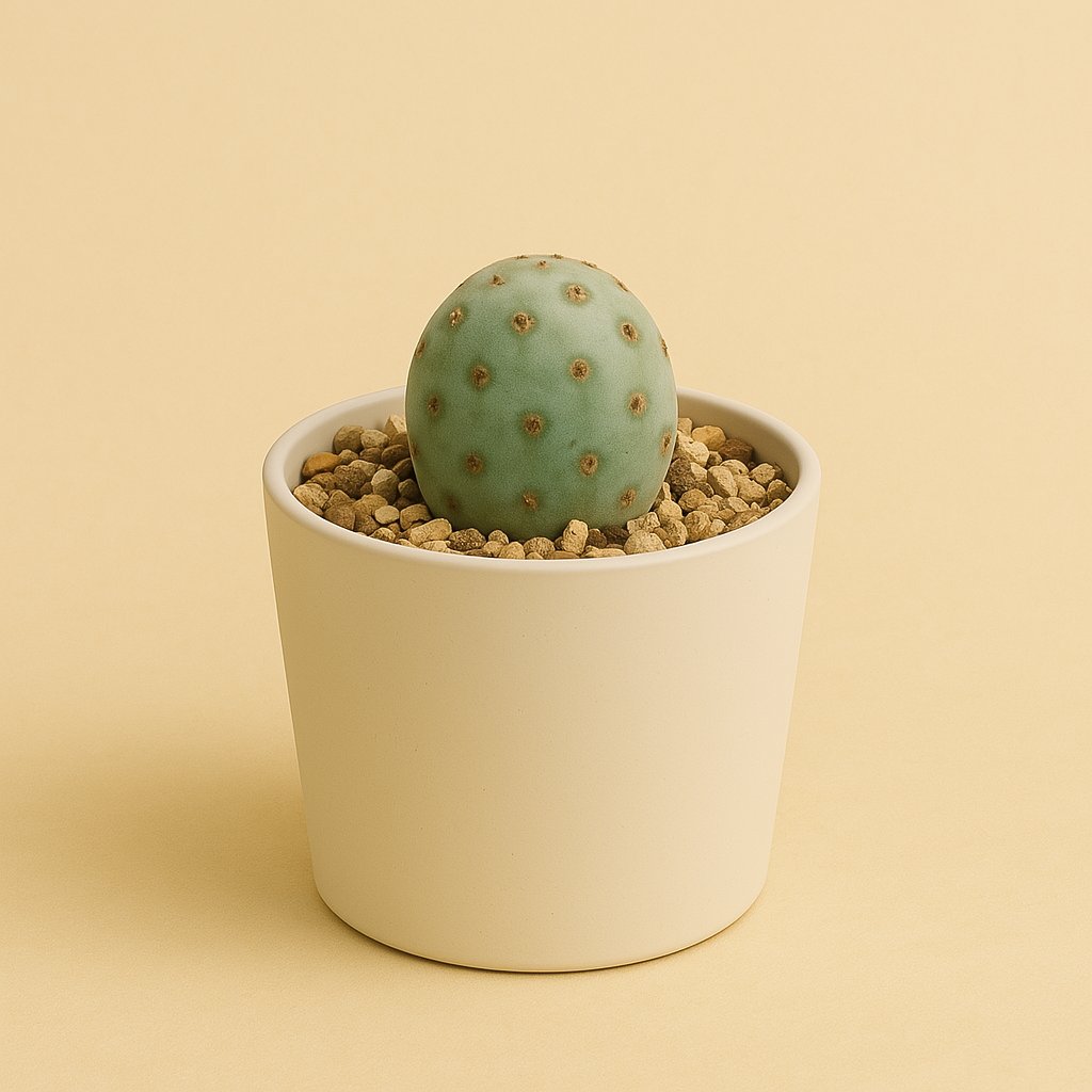 Tephrocactus Geometricus - 25cm in einem modernen Studio mit modernem Topf