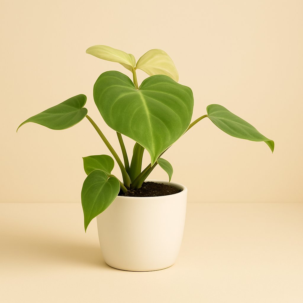 Philodendron Gloriosum - 30cm in einem modernen Studio mit modernem Topf