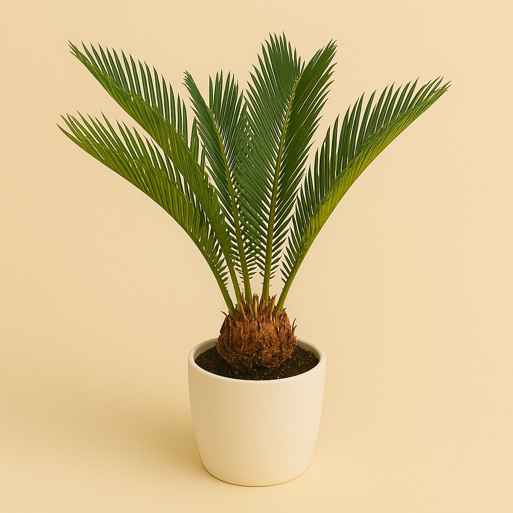 Cycas Revoluta - 80cm in einem modernen Studio mit modernem Topf