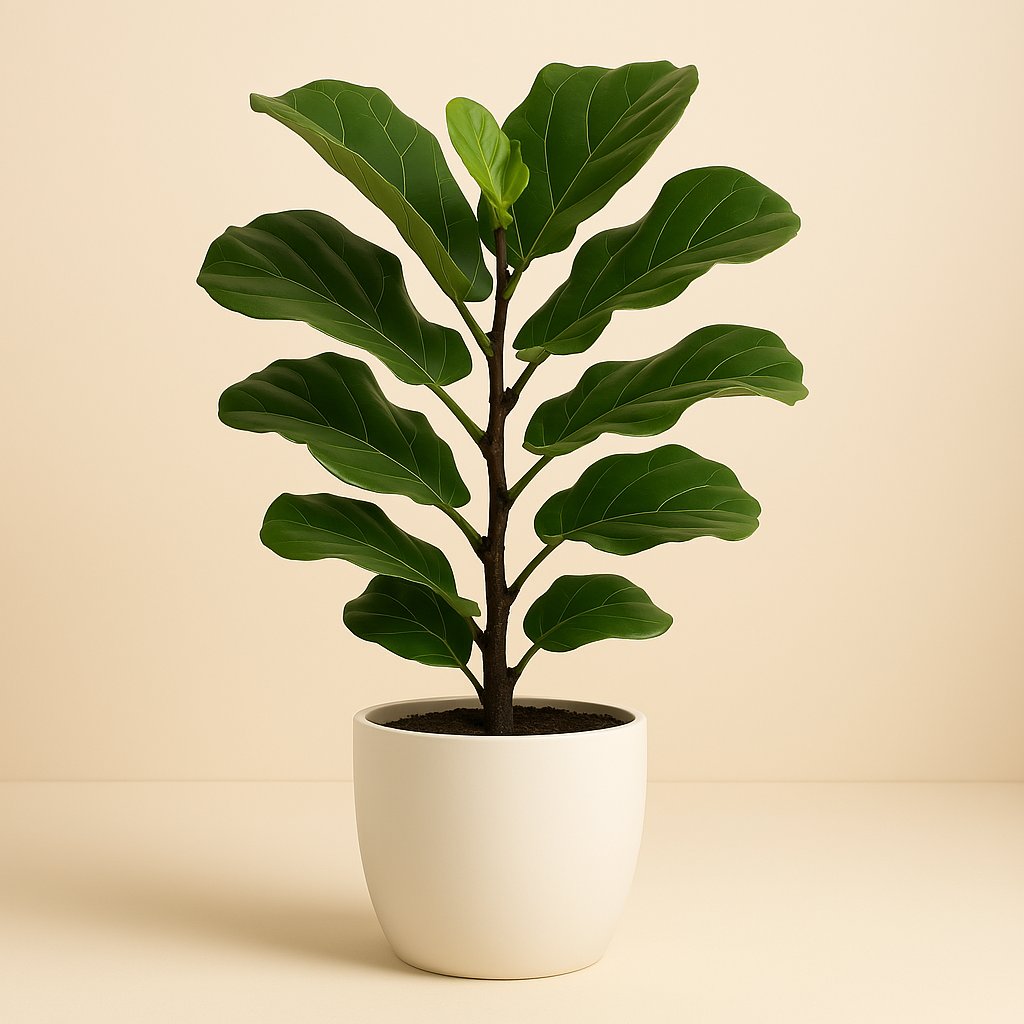 Ficus Lyrata - 125cm in einem modernen Studio mit modernem Topf