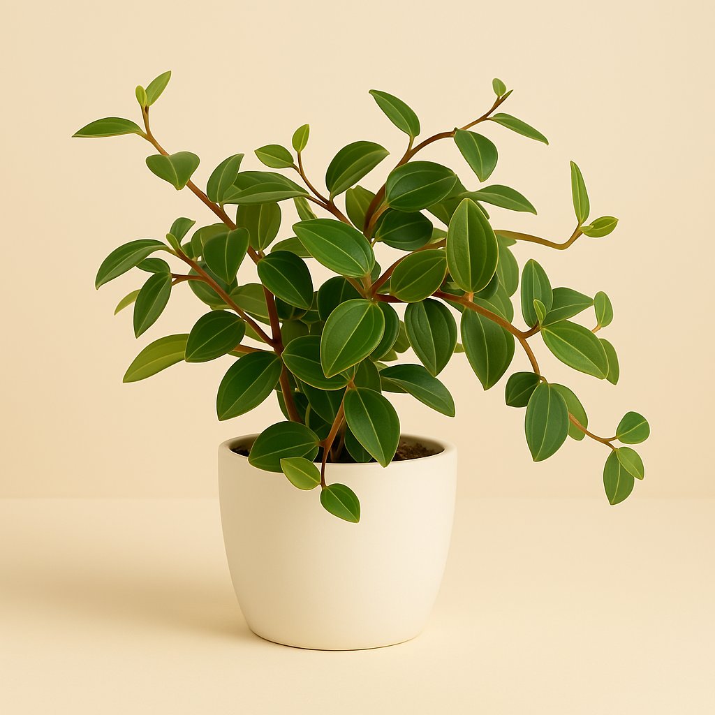 Peperomia Ang. Roc. Scuro - 20cm in einem modernen Studio mit modernem Topf