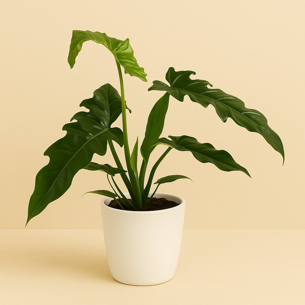 Philodendron Narrow - 50cm in einem modernen Studio mit modernem Topf