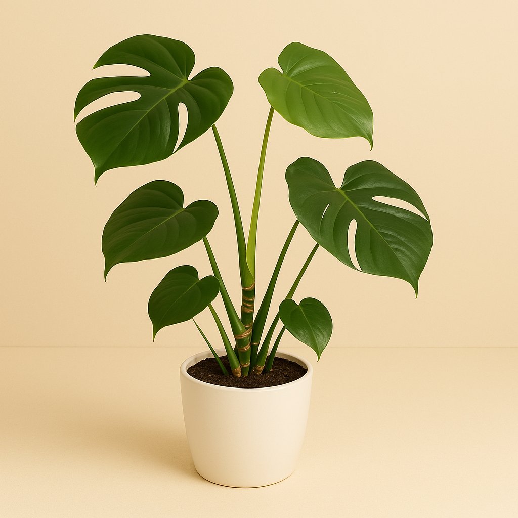 Monstera Deliciosa - 80cm in einem modernen Studio mit modernem Topf