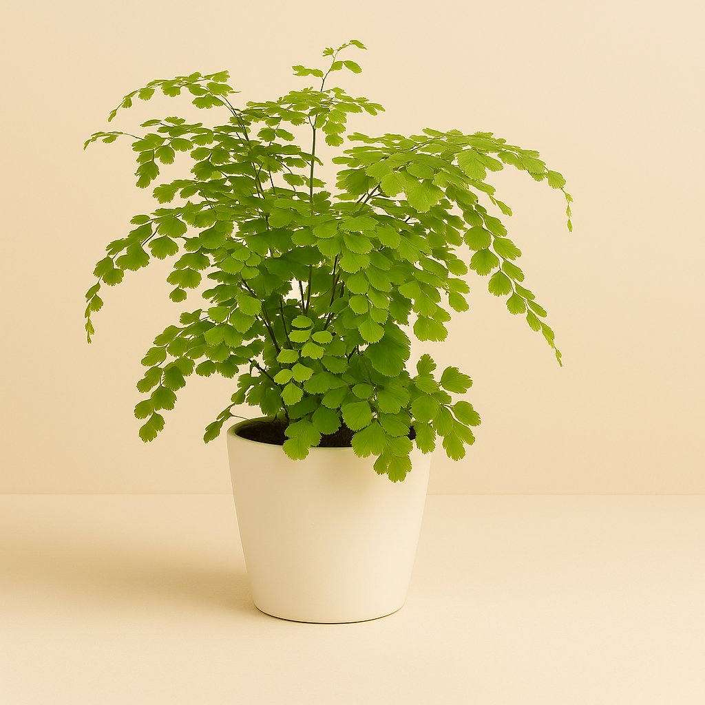 Adiantum Fragrans - 35cm in einem modernen Studio mit modernem Topf