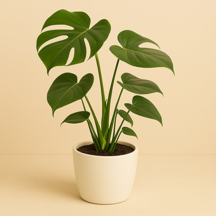 Monstera Deliciosa - 55cm in einem modernen Studio mit modernem Topf