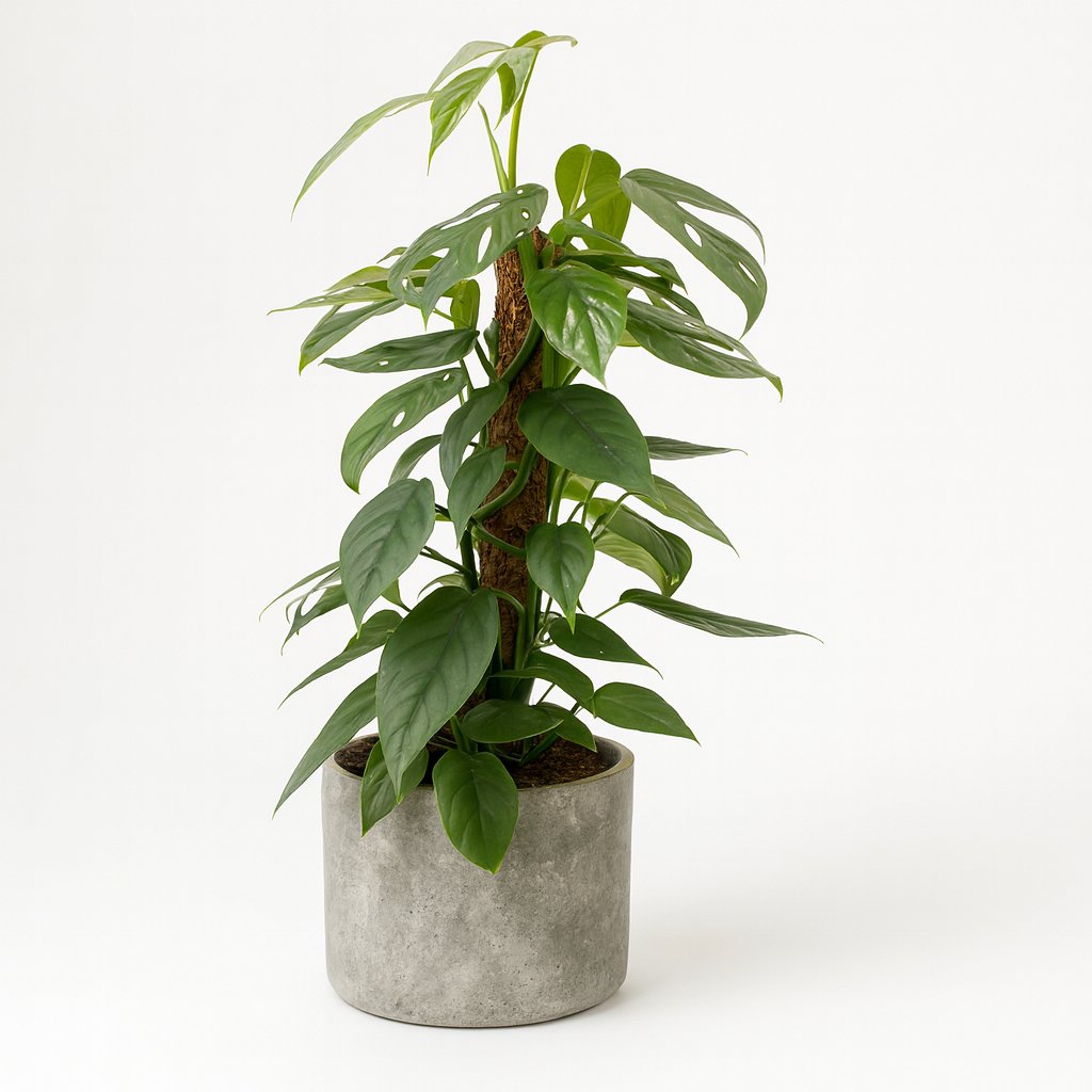 Epipremnum Pinnatum Cebu Blue - 60cm in einem modernen Studio mit modernem Topf