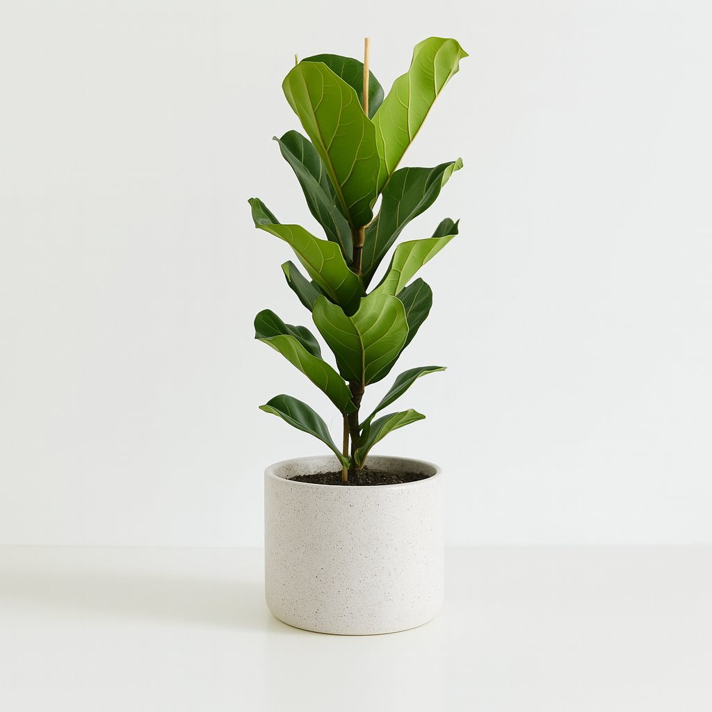 Ficus Lyrata - 100cm in einem modernen Studio mit modernem Topf