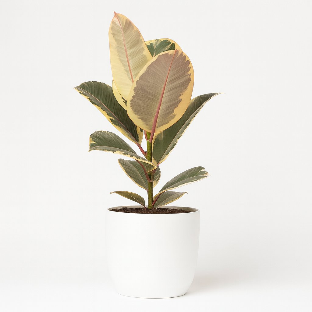 Ficus Elastica Tineke - 50cm in einem modernen Studio mit modernem Topf