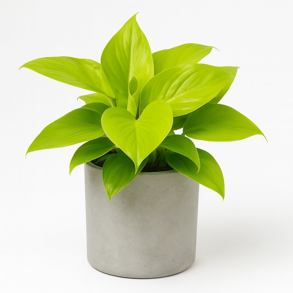 Homalomena Lemon Lime - 30cm in einem modernen Studio mit modernem Topf