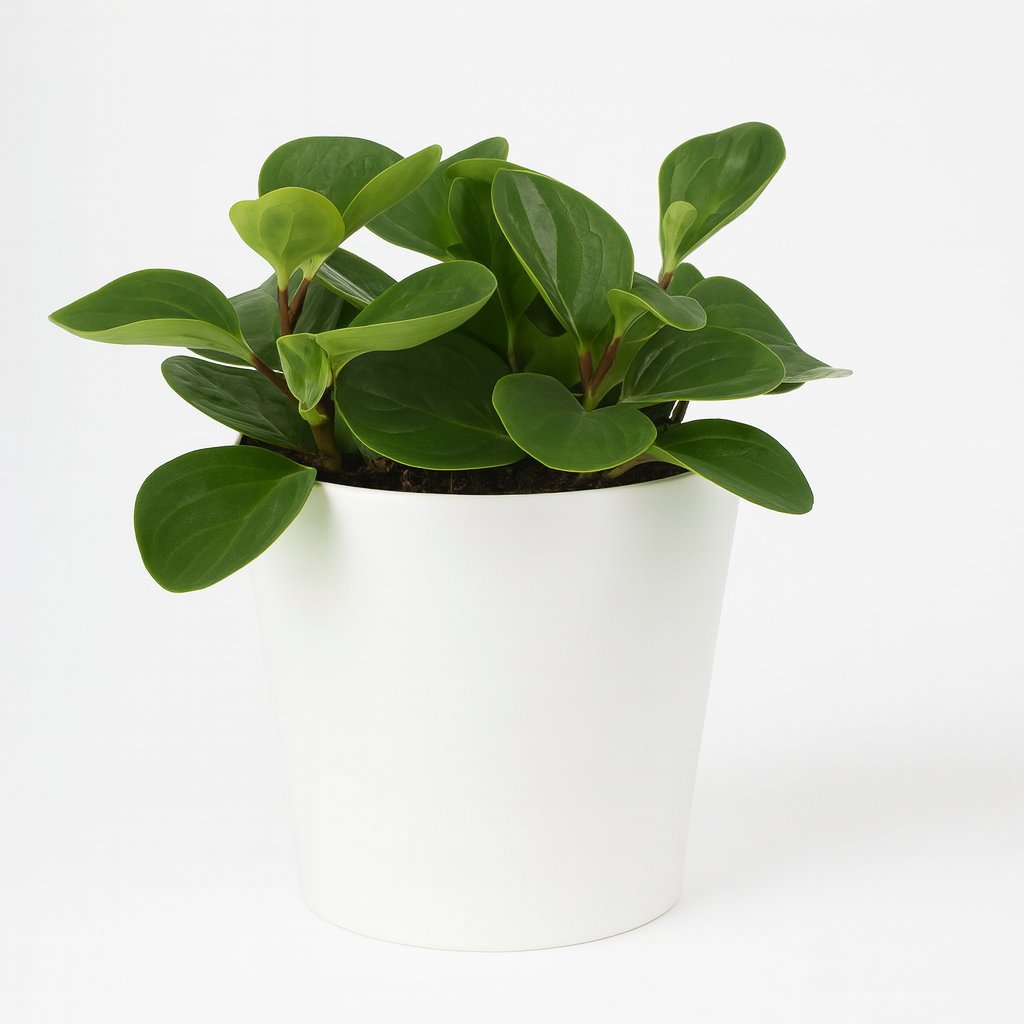 Peperomia Red Canyon - 25cm in einem modernen Studio mit modernem Topf