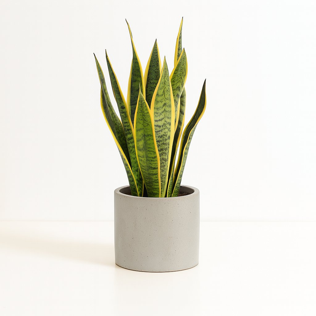 Sansevieria Trifasciata Laurentii - 50cm in einem modernen Studio mit modernem Topf