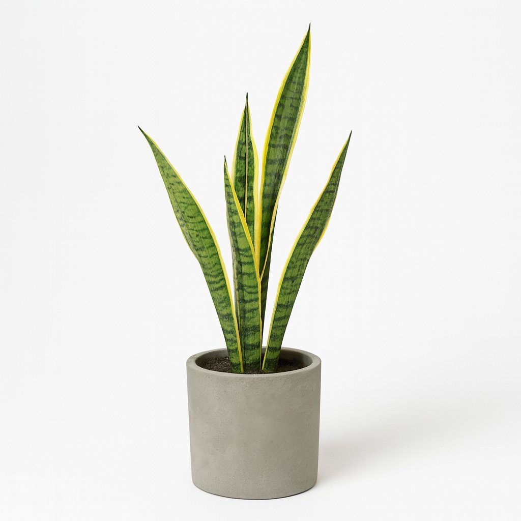 Sansevieria Trifasciata Laurentii - 60cm in einem modernen Studio mit modernem Topf