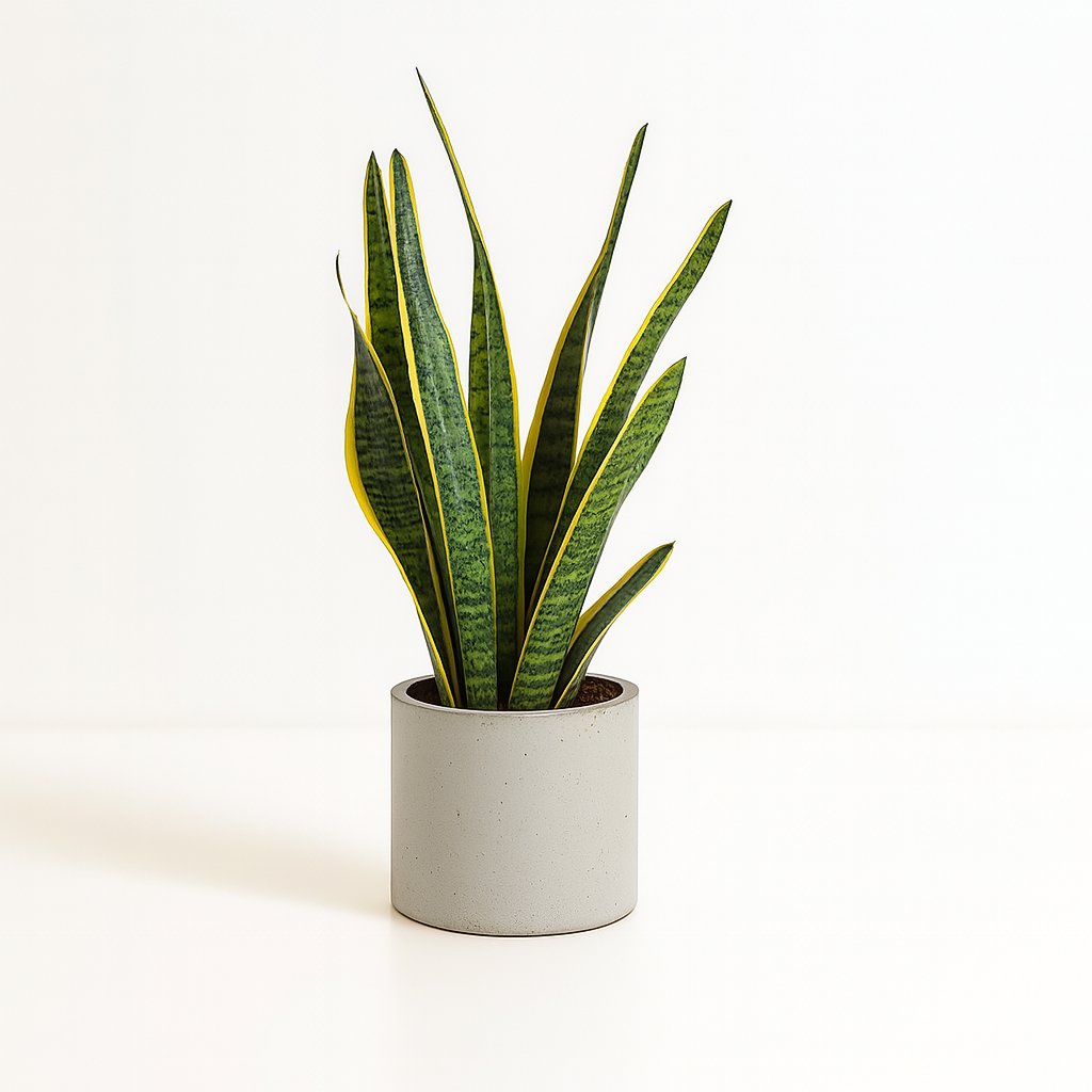 Sansevieria Trifasciata Laurentii - 60cm in einem modernen Studio mit modernem Topf