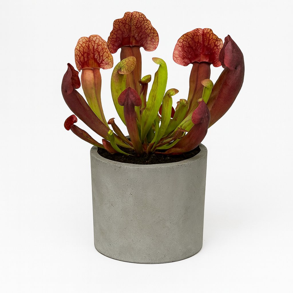 Sarracenia Catesbaei - 23cm in einem modernen Studio mit modernem Topf
