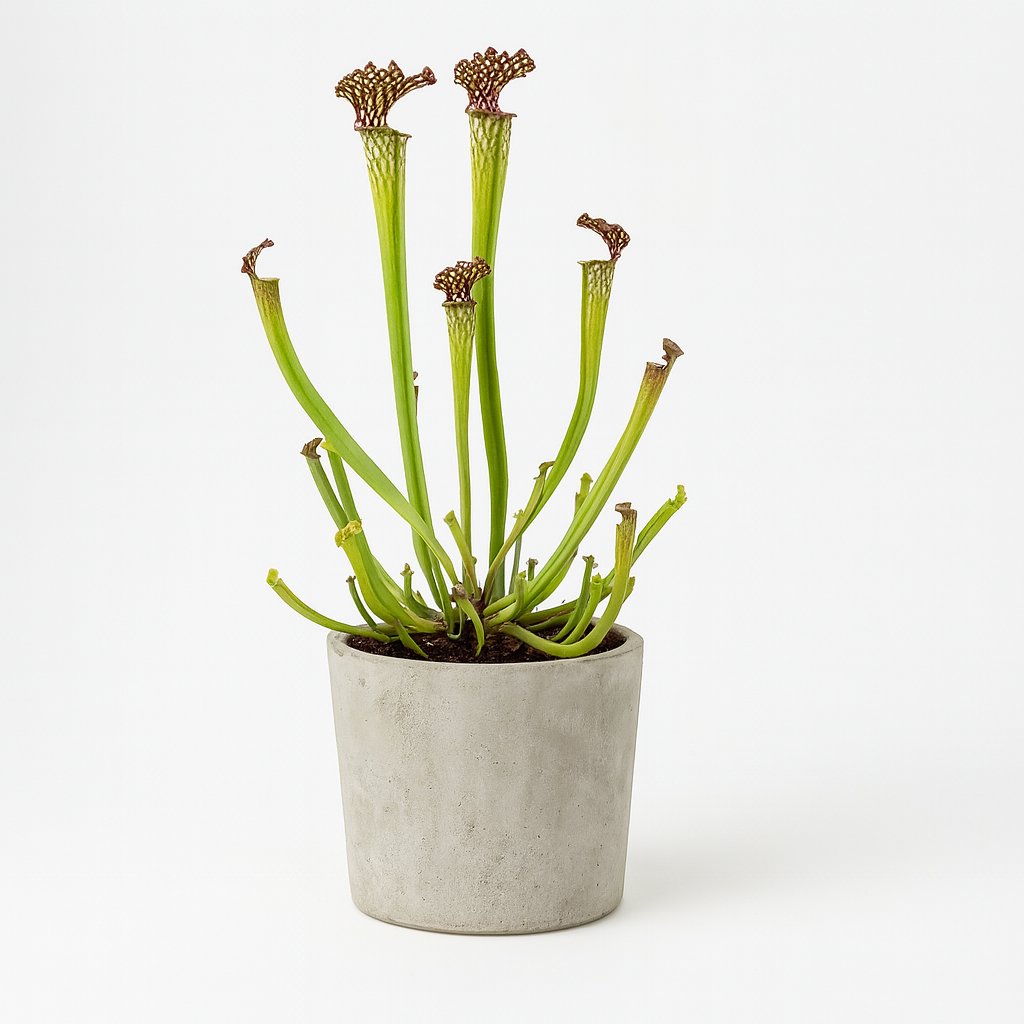 Sarracenia Farnhamii - 40cm in einem modernen Studio mit modernem Topf