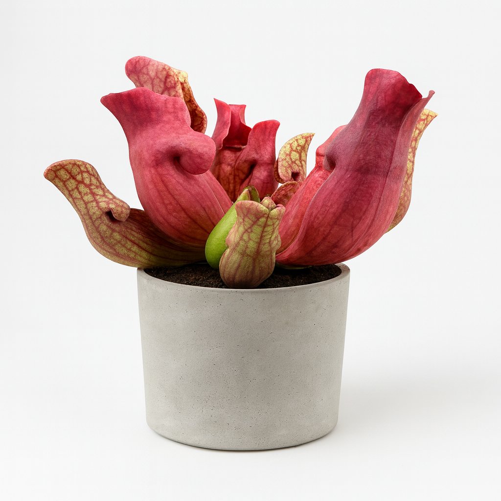 Sarracenia Maroon - 23cm in einem modernen Studio mit modernem Topf